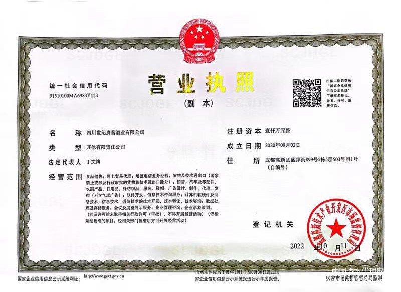 營業執照（副本）